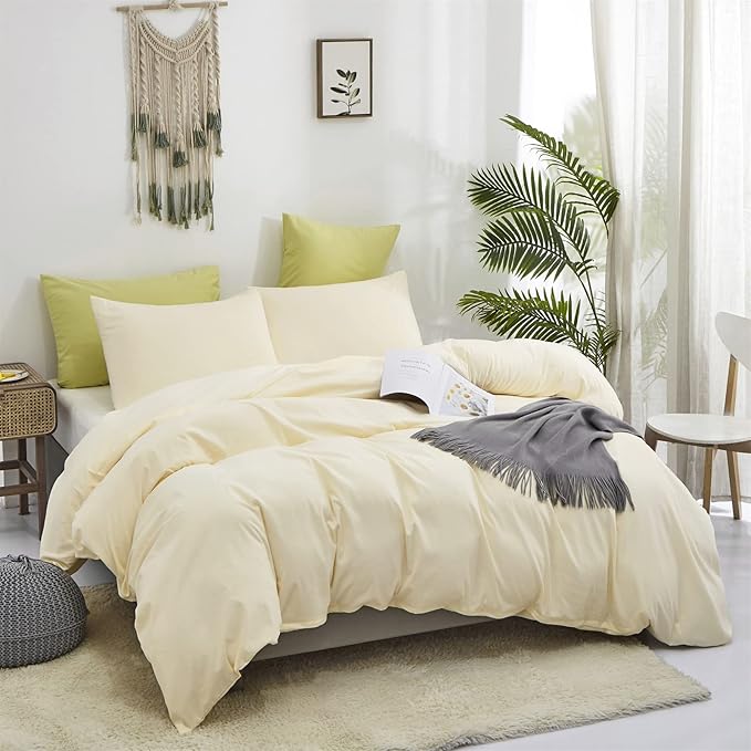 Cottonight Ivory White Comforter Set California King Beige Bedding Comforter Set Cal King Off White Solid Blanket Quilts Modern Soft Breathable 3 Piece Women Men Bedding Set