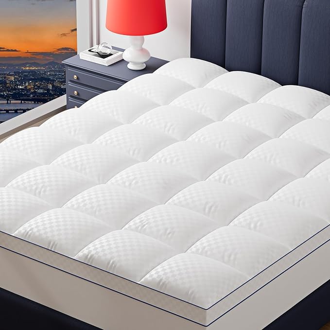 Twin XL Mattress Topper for Back Pain, Extra Thick Pillowtop, Cooling and Plush Mattress Pad Cover Bed Topper Protector with 8-21 Inch Deep Pocket