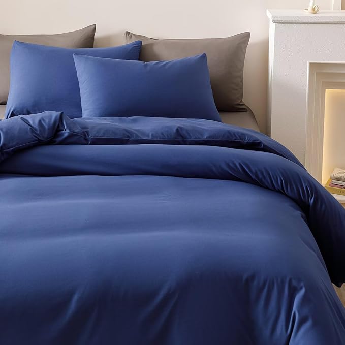 Cottonight Royal Blue Comforter Sets Cal King Dark Blue Bedding Comforter California King Size Quilts Blanket Ultra Soft Breathabe Solid Bedding Set for Women Men