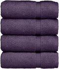 Luxury Hotel & Spa Ultra Soft Hand Towels 100% Turkish Cotton - Plum - Set of 4