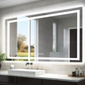 55"x30" LED Bathroom Mirror, Front & Backlit, Anti-Fog Vanity Mirror with Dimmable Lights, 3 Colors Smart Mirror (Horizontal/Vertical)