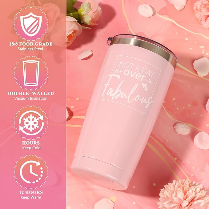 Birthday Gifts for Women Friendship, Pink Relaxing Spa Gifts Basket Set for Women, Self Care Gifts Unique Happy Birthday Gift Idea for Mom Her Best Friends Sister Wife Coworker Teacher (Pink)