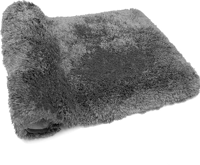 FIFU Bathroom Runner Rug 24" W x 48" L, Bath Mats for Bathroom, Bedroom & Kitchen, Non-Slip Rubber Latex Backing, Comfort & Soft Shower Bathmat & Carpet for Sink, Home & Hallways, Dark Gray