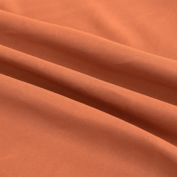 Terracotta Bed Skirt Full Size Ruffled Bed Skirt with Split Corners, Full Bed Skirt 12 Inch Drop, Full Size Bed Skirt Terracotta for Ruffled Bed Skirt with Split Corners, Bed Skirts Full Size