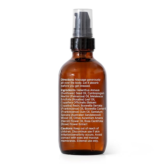 Plant Therapy Anti Age Body Oil 4 oz Locks in Moisture for Supple, Radiant Looking Skin, Helps Reduce the Appearance of Fine Lines, Made with Frankincense, Sandalwood, & Rose Oil