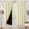 BGment 100% Blackout Curtains for Bedroom 72 Inch Length, Full Room Darkening Thermal Insulated and Noise Reducing Rod Pocket Bedroom Curtain, Each 52 Inch Wide, Cream