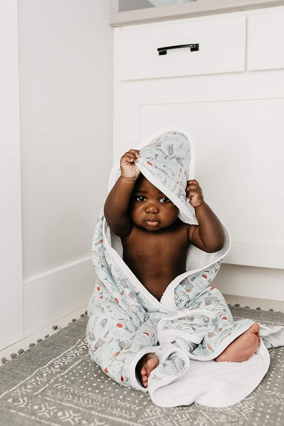 Copper Pearl Hooded Bath Towels Premium Knit/Terry Cloth Baby Towels with Hood, Pockets, and Cool Designs - Great to Gift and Make Bath Time Fun - Baby Bath Towel, Trout