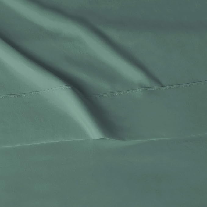 Amazon Basics 3 piece Lightweight Super Soft Easy Care Microfiber Bed Sheet Set with 14” Deep Pockets - Twin, Emerald Green-4 Pack, Solid