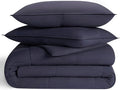 UGG King Size Comforter Set with 2 Pillow Shams Lightweight Down Alternative Comforter King Size Blanket Reversible Cozy Warm All Season Washable Hypoallergenic Bedding Set, Navy Blue (Leonora)
