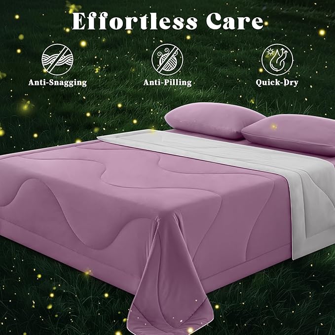 Cooling Comforter King Size, Double-Sided Cooling Blanket for Hot Sleepers & Night Sweats, Arc-Chill Q-Max > 0.4 Breathable Ice Blanket, Lightweight Cold Comforter (108''x90'', Muted Pink)