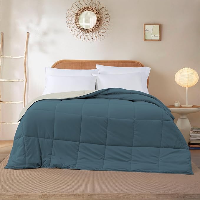 Modern Threads Down Alternative Reversible Comforter Teal/Beige California King
