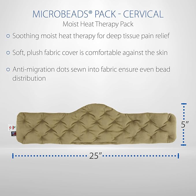 Core Products MicroBeads Moist Heat Therapy Pack - Great Holiday Gift - Cervical 5" X 25"