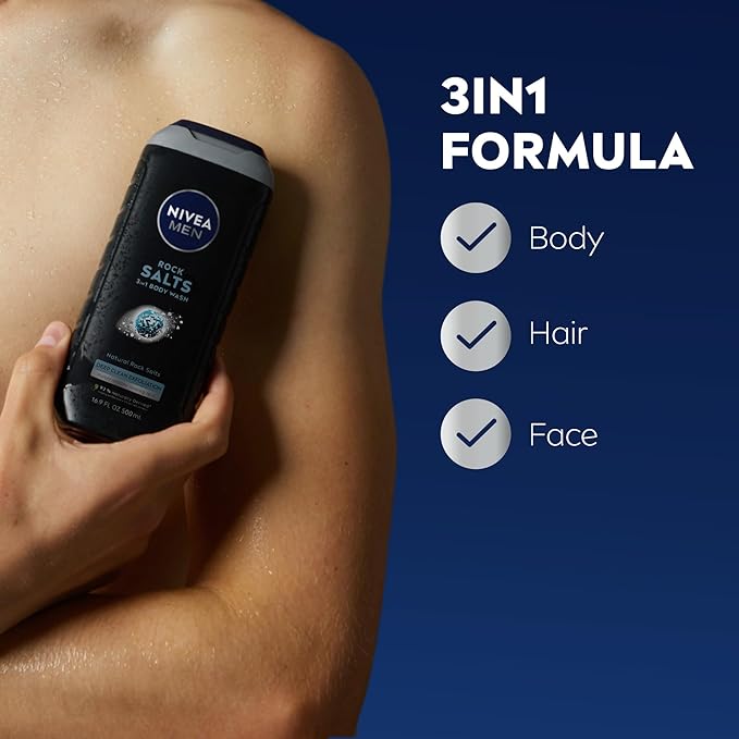 NIVEA Rock Salts Body Wash 16.9 oz - 3 Pack