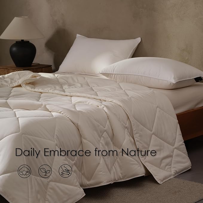 EP Mode Warm Weight Wool Comforter for Winter, Purely Natural Duvet Insert, 100% Australian Wool Filling (400GSM, Size King)