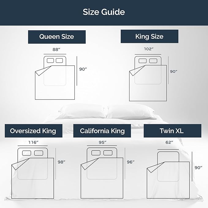 Olive + Crate Tencel Eucalyptus Cooling Duvet Cover Set - Hypoallergenic, Lyocell Tencel Duvet Cover - Temperature Regulating with Hidden Button Closure & Corner Ties - Oversized King [White Snow]