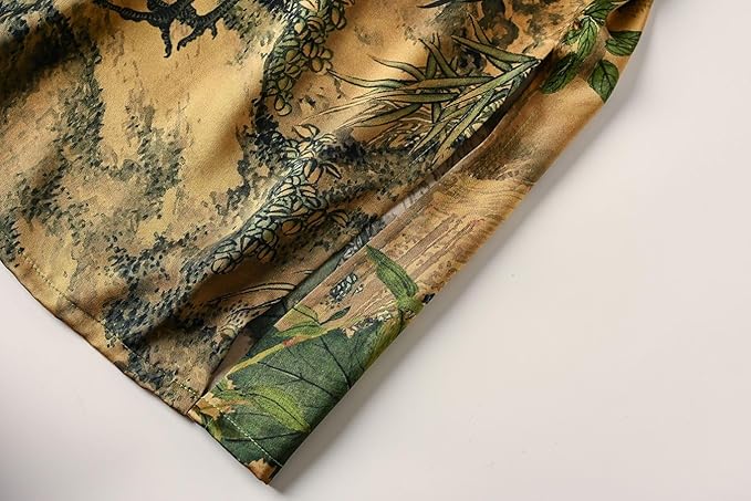 Women's Silk Kimono Robe Long Bathrobe Nightgown 100% Mulberry Silk for Women - Classic Floral Pattern