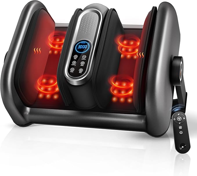 Shiatsu Foot Massager Machine with Heat : Deep Kneading Foot Massager with Vibration for Plantar Fasciitis, Neuropathy, Pain Relief, Circulation - Perfect for Women, Men, Parents, Father, Mom