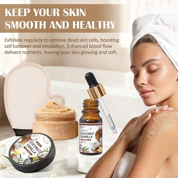 Christmas Gifts For Women - 16 PCS Gift Basket for Women Set of Coconut Vanilla Self Pampering Set, Includes Luxurious Home Spa Shower Gel Bubble Bath