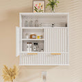 Bathroom Wall Cabinet, Wall Mounted Medicine Cabinet with Drawers, Modern Farmhouse Storage Cabinet with with Adjustable Wood Shelf & Doors for Bathroom, Kitchen, Laundry Room (White)