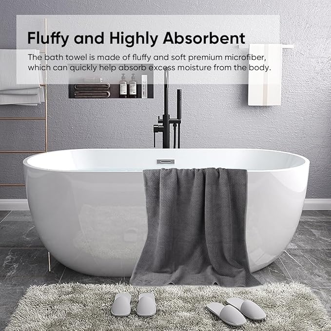 HOMEXCEL Bath Sheets Towels Set Pack of 2 (35 x 70 Inches), Ultra Soft Bath Towels for Bathroom, Lightweight and Quick Drying Towel for Body, Yoga, SPA, Fitness, Grey