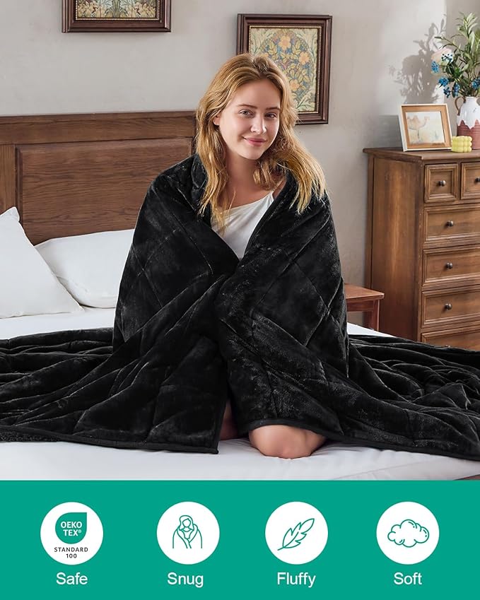 Super Fuzzy Soft Sherpa Fleece Weighted Blanket, 20 lbs Dual Sided Fluffy Heavy Weighted Blankets for Adults - No Bunching with Double Layers of Soft Inner Lining (60"x 80", 20 Pounds)