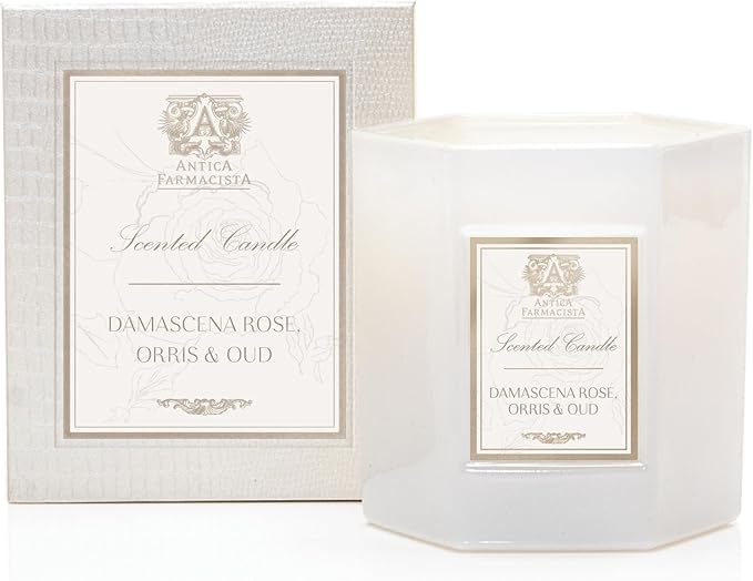 Antica Farmacista Luxury Scent Candle - Decorative Home Candle - Long-Lasting & Premium Scented - Luxury Gift - Damascena Rose, Orris & Oud, 9 oz