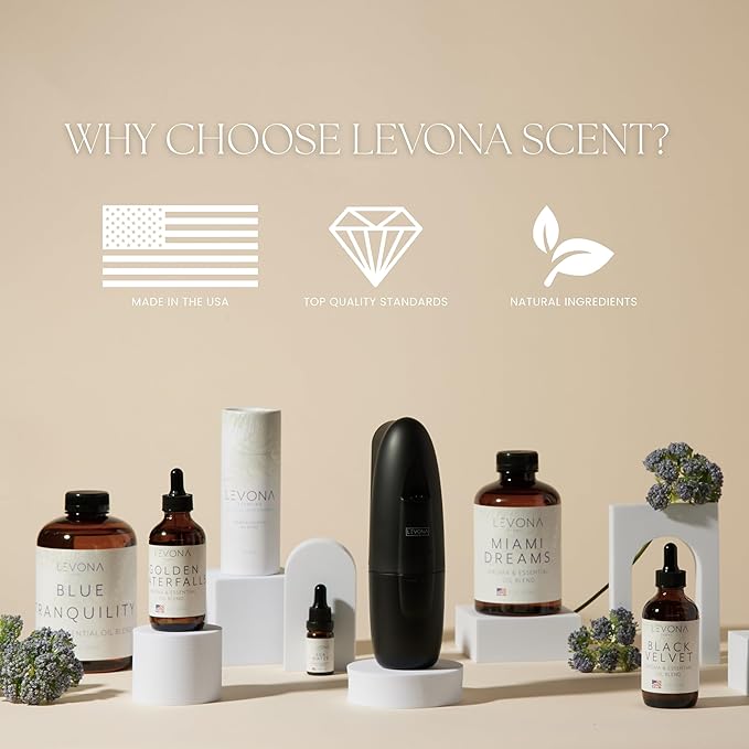Levona Scent Essential Oil - Fresh Aroma for Home, Office, Hotel & Spa, Ideal for Humidifiers & Diffusers, Hotel Fragrance with Bergamot, Lemon & Lemongrass - 700ml / 23 fl oz, 24K Allure