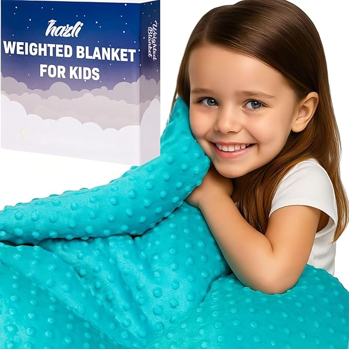 hazli Super-Soft Kids Weighted Blanket 5 Pounds - Weighted Blanket for Kids - Easy to Clean, Washable Minky Cover - 36x48 Inches 5lbs Child - Small Heavy Blanket for Girls and Boys