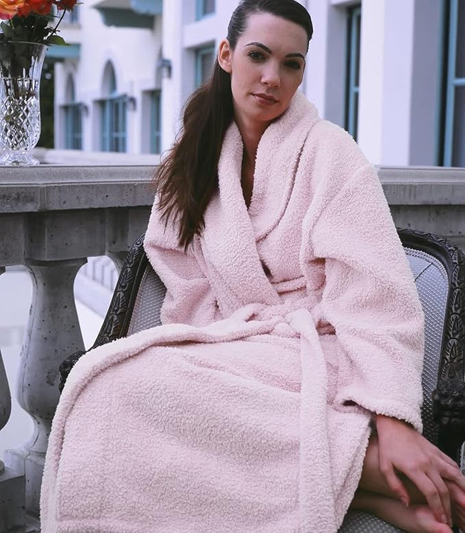 Plush Microfiber Fleece Robe | Super Soft & Warm | Lightweight | Full Length