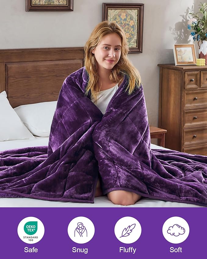 Super Fuzzy Soft Sherpa Fleece Weighted Blanket, 20 lbs Dual Sided Fluffy Heavy Weighted Blankets for Adults - No Bunching with Double Layers of Soft Inner Lining (60"x 80", 20 Pounds)