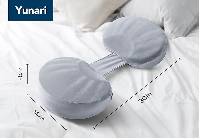Pregnancy Pillow for Sleeping Memory Foam Maternity Pillow for Side Sleepers, Adjustable Travel Wedge Pillow Support for Back, Belly, and HIPS for Pregnant Women, Vevet Grey