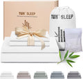 TWK Luxury Sheet Set, Genuine 100% Viscose Derived from Bamboo, Cooling & Breathable, Silky Soft, Bedding Sheets & Pillowcases (White, King(78 * 80 * 15))