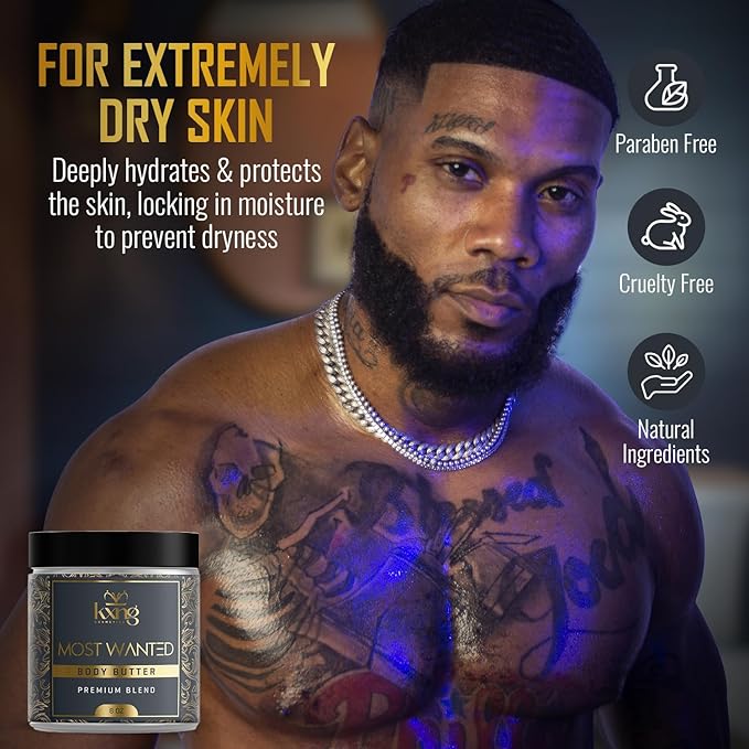 KXNG Premium Body Butter, Rich Shea Butter Moisturizer for Men & Women, Long-Lasting Hydration & Smooth Skin, Cruelty-Free Luxury Cream