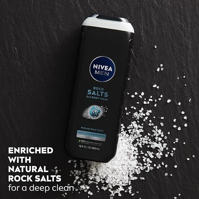 NIVEA Rock Salts Body Wash 16.9 oz - 3 Pack