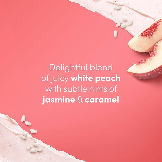 Dove White Peach & Crushed Rice Body Scrub Exfoliates and Deeply Nourishes for Smooth, Radiant Skin 15 oz