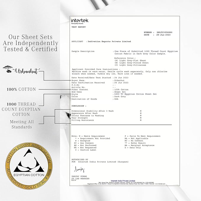 URBANHUT 100% Egyptian Cotton Full Size Sheet Set - 1000 Thread Count, Luxury Bedsheets for Full Size Bed, Long Staple, 16 Inches Deep Pocket, Super Soft Breathable, Sateen Weave Sheets, 4 Pc White