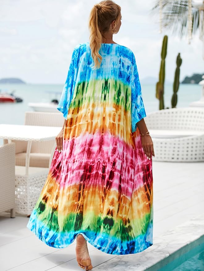 Women Casual Open Front Lightweight Cardigan Long Beach Kimono Cover Up