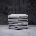 LUXOME Luxury Performance 4-Piece Hand Towel Set | Patented Quick-Dry Tech | Ultra Soft | 16" W x 30" L | Pebble (Light Grey)