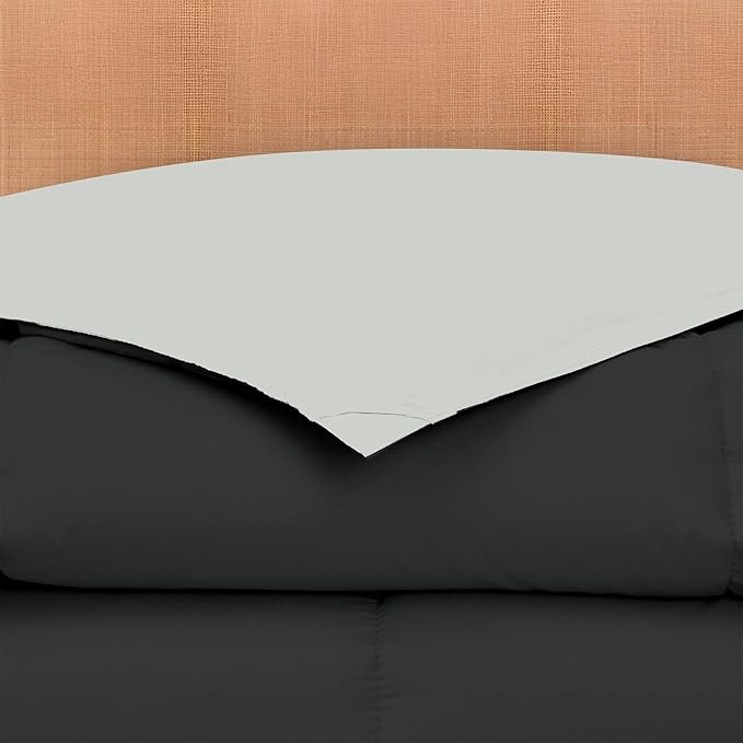 Modern Threads Down Alternative Reversible Comforter Black/Silver California King