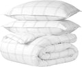 Bare Home Duvet Cover - Full Size Bedding Set - Premium 1800 Super Soft Collection - Lightweight, Cooling - Soft Breathable Duvet Cover (Full, Modern Plaid - White/Grey)