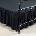 Bed Skirt Full Size Ruffled Bed Skirt with Split Corners, 14 Inch Drop Dust Ruffle Bed Skirts with Platform, Black
