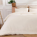 Off White Duvet Cover King, 100% Sandwashed Cotton Soft King Size Duvet Cover Set 3 Pieces with Zipper Clousre & Corner Buttons (Off White, King 104 x 90)