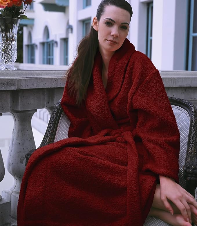 Plush Microfiber Fleece Robe | Super Soft & Warm | Lightweight | Full Length