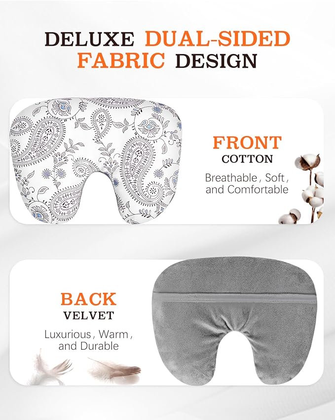 Weighted Sinus Mask, Warm Cold Compress Eye Mask for Dry Eyes, Migraine, Sinus Pressure Relief, Stress, Eye Pillow Microwavable Face Heating Pad for Puffy Eyes, Self-Care Gifts for Women (8x7 Inch)