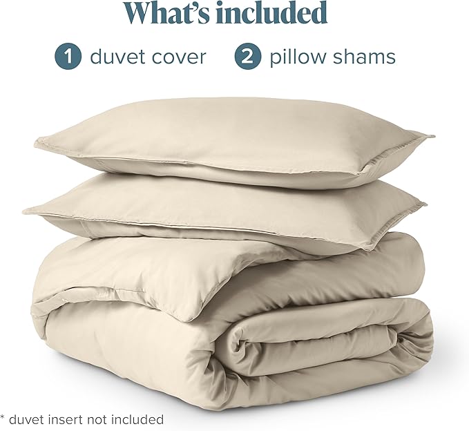 Bare Home Bedding Duvet Cover Queen Size - Premium 1800 Super Soft Collection - Lightweight, Cooling Duvet Cover - Soft Breathable Bedding (Queen, Sand)