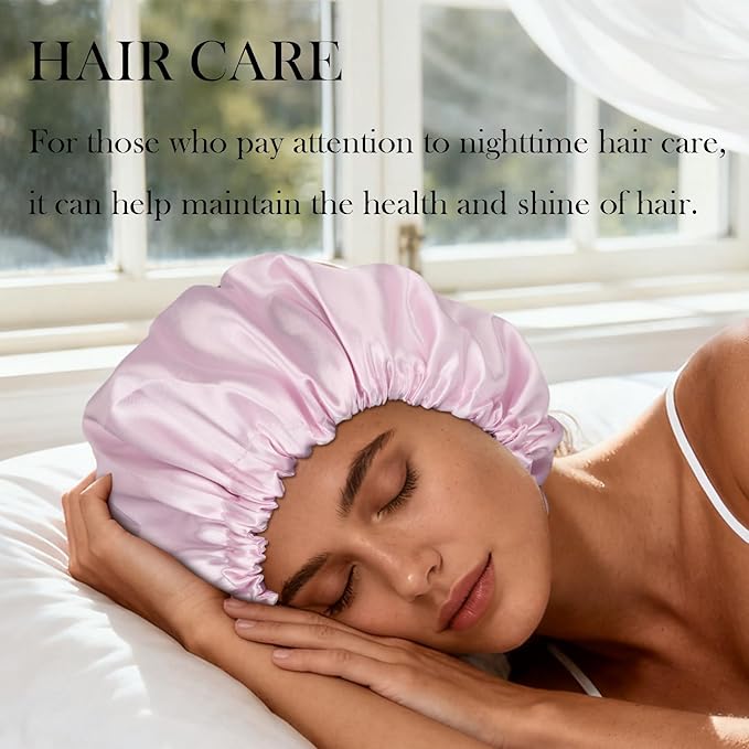 Satin Bonnet Double Layer Silk Bonnet for Sleeping Women Hair Care for Natural Curly