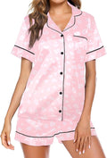 Ekouaer Pajamas for Women Set Silk Satin Pjs Shorts Sleepwear 2 Piece Loungewear S-XXL