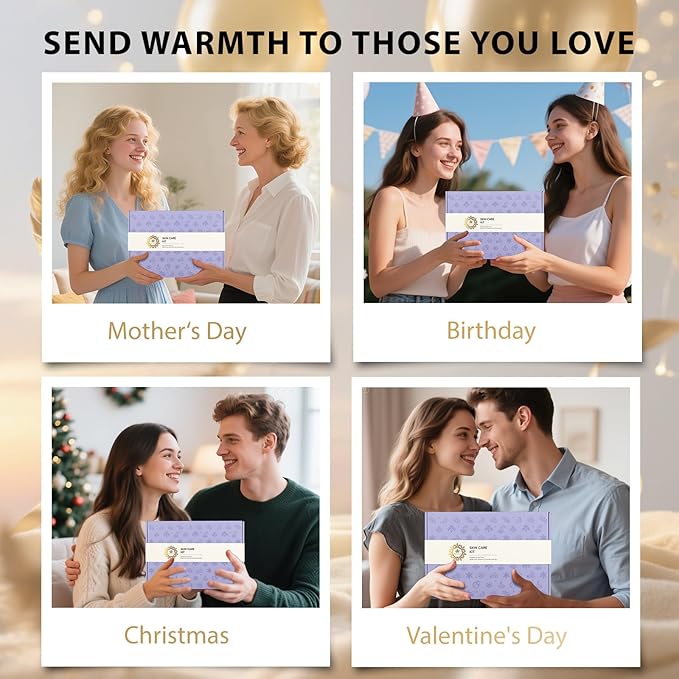 Skin Care Set for Women, 28Pcs Skin Care Kit includes Face Cream, Essential Oil, Scented Candle, Lavender Scented, Spa Birthday Gifts for Women, Mother's Day Gift