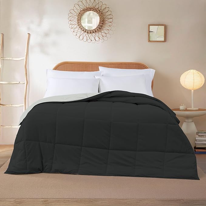 Modern Threads Down Alternative Reversible Comforter Black/Silver California King