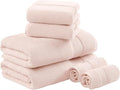 Madison Park Turkish 100% Cotton 600Gsm Luxury Premium Thick Soft Absorbent Hotel Bathroom Towel Set Shower Hand Face Washcloths, Assorted Sizes, Blush 6 Piece